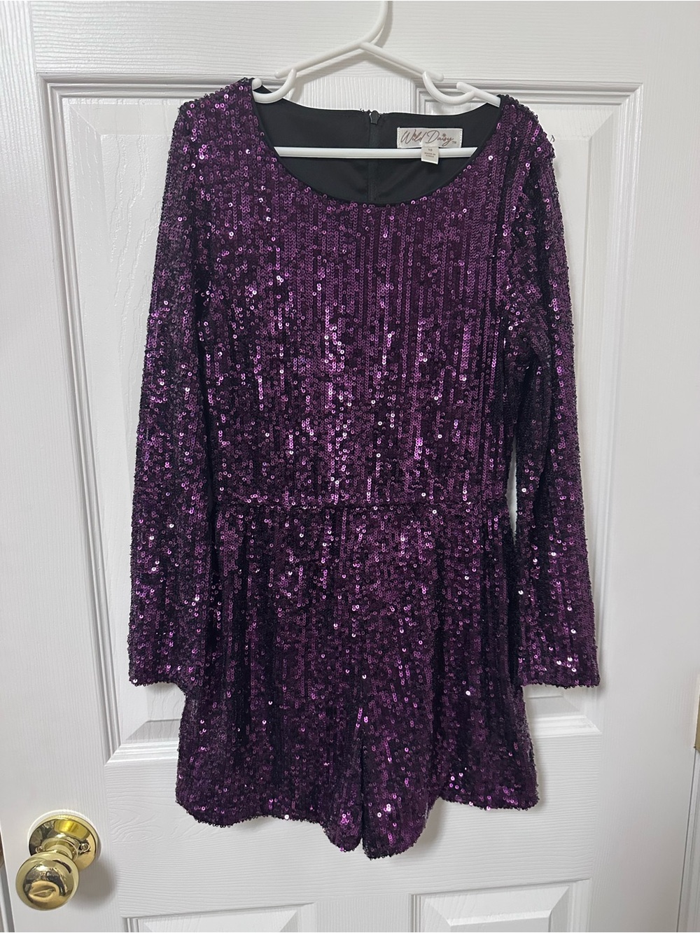 Girls' Purple Sequin Party Romper by DIVA Lounge